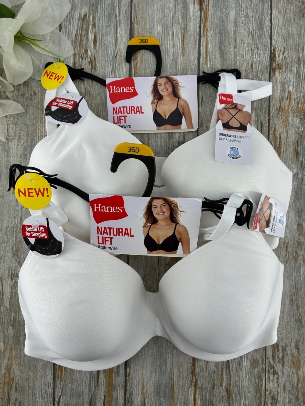 Women’s Natural Lift Underwire Bra 2-Pack Size 36D